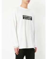 weißes bedrucktes Langarmshirt von Undercover