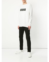 weißes bedrucktes Langarmshirt von Undercover