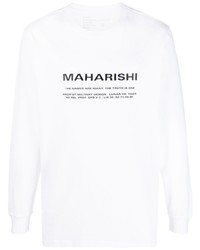 weißes bedrucktes Langarmshirt von Maharishi