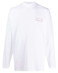 weißes bedrucktes Langarmshirt von Martine Rose