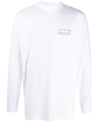 weißes bedrucktes Langarmshirt von Martine Rose