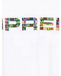 weißes bedrucktes Langarmshirt von Supreme