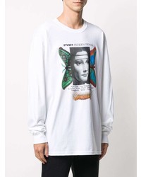 weißes bedrucktes Langarmshirt von Stussy