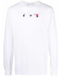 weißes bedrucktes Langarmshirt von Off-White