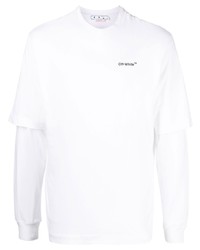 weißes bedrucktes Langarmshirt von Off-White