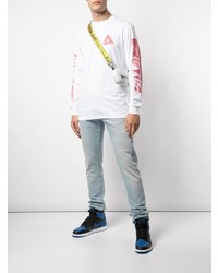 weißes bedrucktes Langarmshirt von Palace