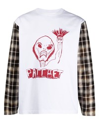 weißes bedrucktes Langarmshirt von PACCBET