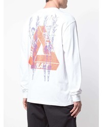 weißes bedrucktes Langarmshirt von Palace