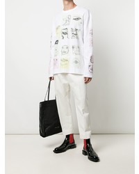 weißes bedrucktes Langarmshirt von Charles Jeffrey Loverboy