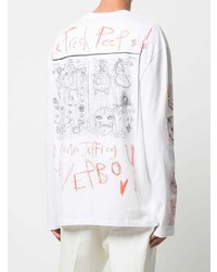 weißes bedrucktes Langarmshirt von Charles Jeffrey Loverboy