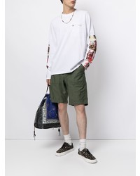 weißes bedrucktes Langarmshirt von Sacai