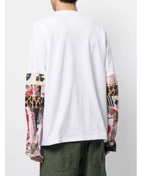 weißes bedrucktes Langarmshirt von Sacai