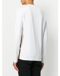 weißes bedrucktes Langarmshirt von Versace Jeans