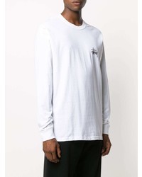 weißes bedrucktes Langarmshirt von Stussy