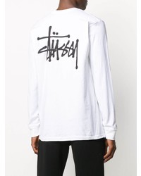 weißes bedrucktes Langarmshirt von Stussy