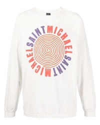 weißes bedrucktes Langarmshirt von SAINT MXXXXXX