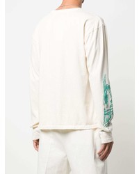 weißes bedrucktes Langarmshirt von Rhude