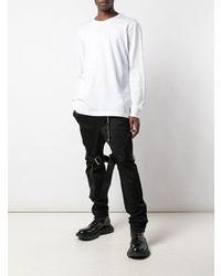 weißes bedrucktes Langarmshirt von Mastermind Japan