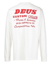 weißes bedrucktes Langarmshirt von Deus Ex Machina