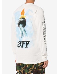 weißes bedrucktes Langarmshirt von Off-White