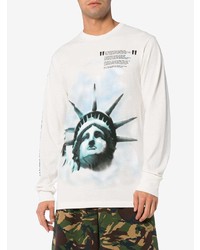 weißes bedrucktes Langarmshirt von Off-White