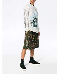 weißes bedrucktes Langarmshirt von Off-White