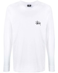 weißes bedrucktes Langarmshirt von Stussy