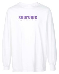 weißes bedrucktes Langarmshirt von Supreme