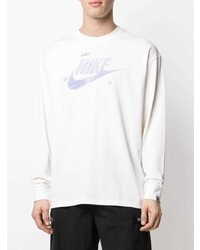 weißes bedrucktes Langarmshirt von Nike