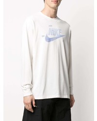 weißes bedrucktes Langarmshirt von Nike