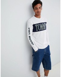 weißes bedrucktes Langarmshirt von Tommy Jeans