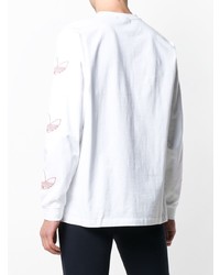 weißes bedrucktes Langarmshirt von adidas