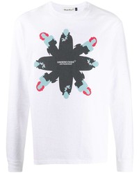 weißes bedrucktes Langarmshirt von Undercover