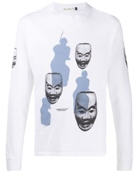 weißes bedrucktes Langarmshirt von Undercover