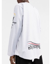 weißes bedrucktes Langarmshirt von Balenciaga