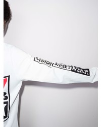 weißes bedrucktes Langarmshirt von Vision Street Wear