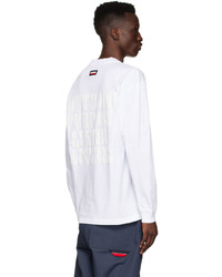 weißes bedrucktes Langarmshirt von Moncler