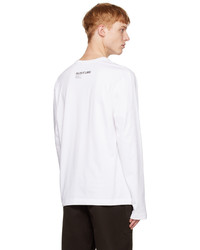 weißes bedrucktes Langarmshirt von Helmut Lang