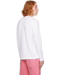 weißes bedrucktes Langarmshirt von Comme Des Garcons SHIRT