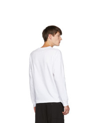 weißes bedrucktes Langarmshirt von Yohji Yamamoto