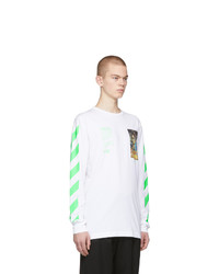 weißes bedrucktes Langarmshirt von Off-White