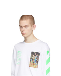 weißes bedrucktes Langarmshirt von Off-White