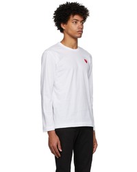 weißes bedrucktes Langarmshirt von Comme Des Garcons Play