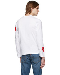 weißes bedrucktes Langarmshirt von Comme Des Garcons Play