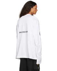 weißes bedrucktes Langarmshirt von Balenciaga