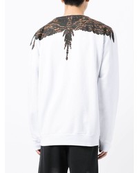 weißes bedrucktes Langarmshirt von Marcelo Burlon County of Milan