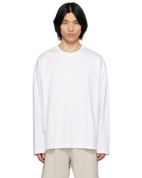 weißes bedrucktes Langarmshirt von Wooyoungmi