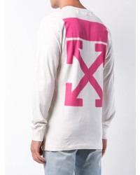 weißes bedrucktes Langarmshirt von Off-White