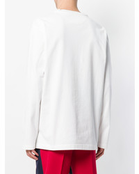 weißes bedrucktes Langarmshirt von Calvin Klein 205W39nyc