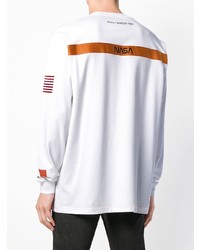 weißes bedrucktes Langarmshirt von Heron Preston